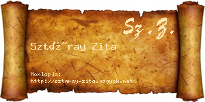 Sztáray Zita névjegykártya
